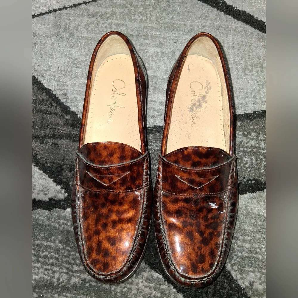 Cole Haan Leopard Tortoise Print Loafers - Picture 5 of 15